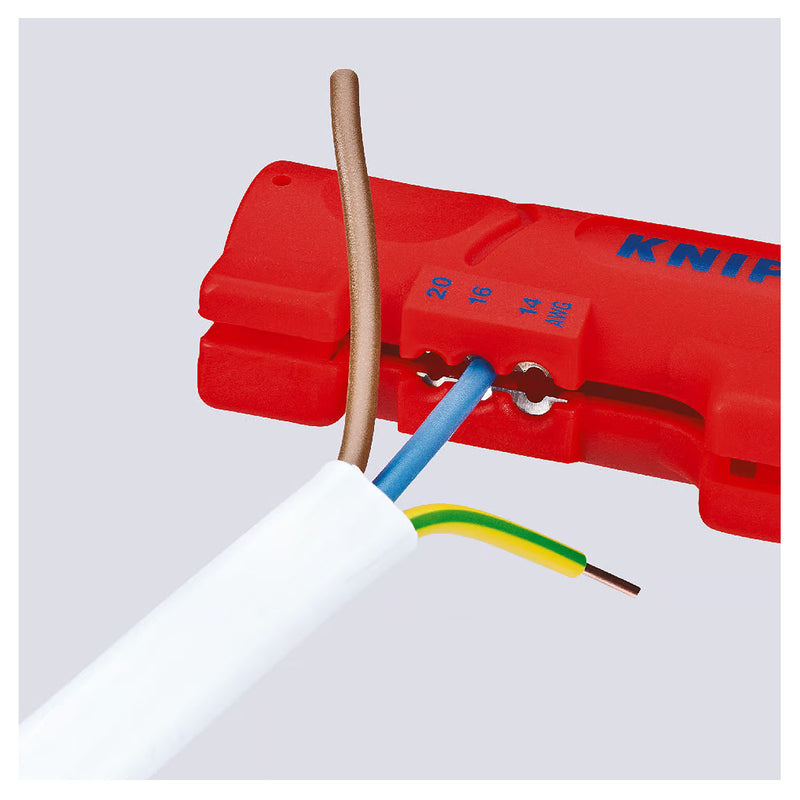 Dụng cụ tuốt dây chuyên dùng cho dây dẹp KNIPEX 16 64 125 SB khả năng tuốt từ 0.8 - 2.5mm²