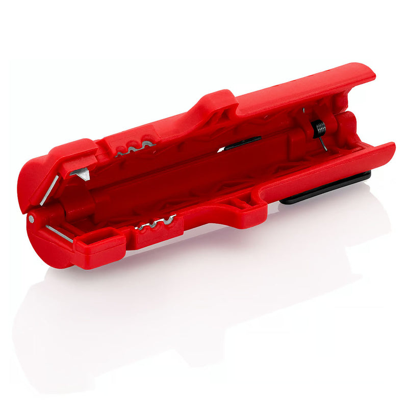 Dụng cụ tuốt dây chuyên dùng cho dây dẹp KNIPEX 16 64 125 SB khả năng tuốt từ 0.8 - 2.5mm²