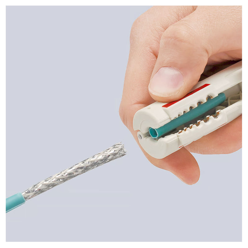 Dụng cụ tuốt dây cáp mạng KNIPEX 16 65 125 SB khả năng tuốt từ 0.2 - 4mm²