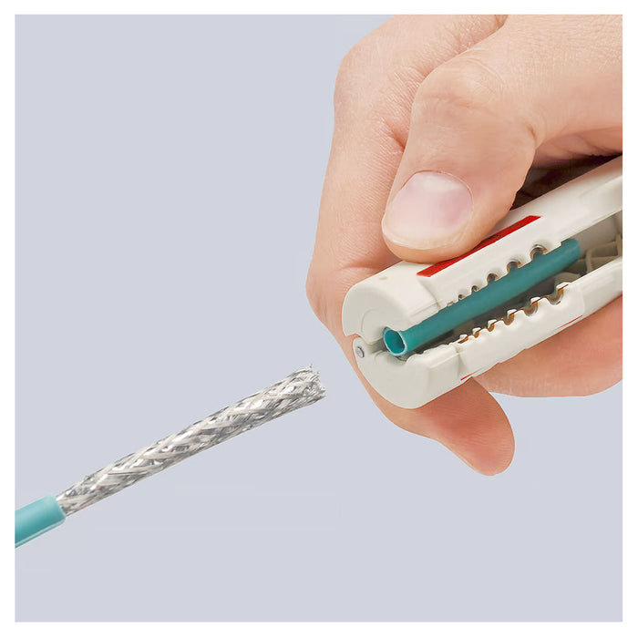 Dụng cụ tuốt dây cáp mạng KNIPEX 16 65 125 SB khả năng tuốt từ 0.2 - 4mm²