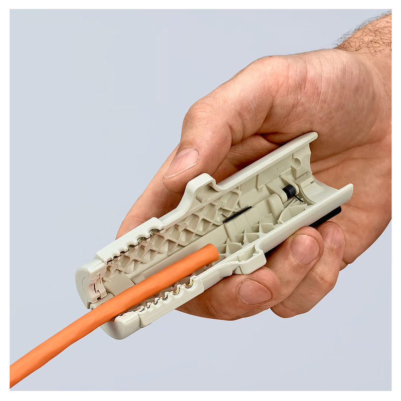 Dụng cụ tuốt dây cáp mạng KNIPEX 16 65 125 SB khả năng tuốt từ 0.2 - 4mm²
