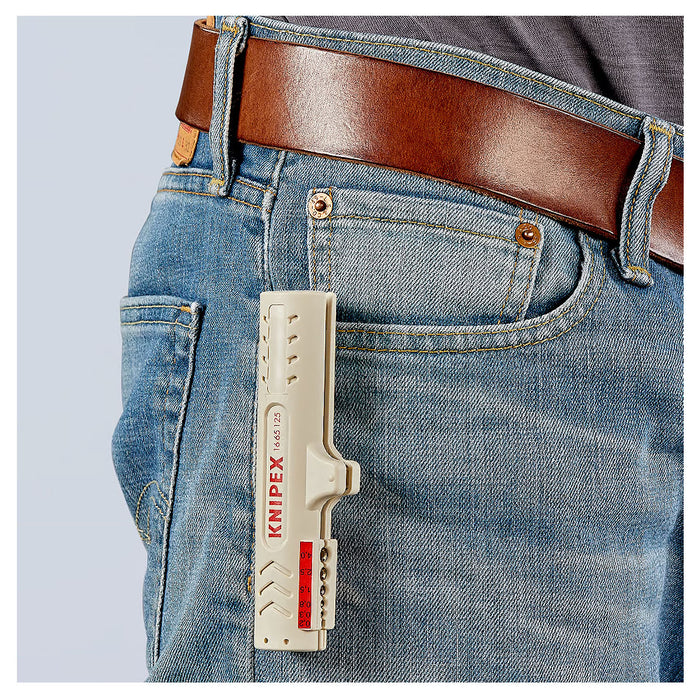 Dụng cụ tuốt dây cáp mạng KNIPEX 16 65 125 SB khả năng tuốt từ 0.2 - 4mm²