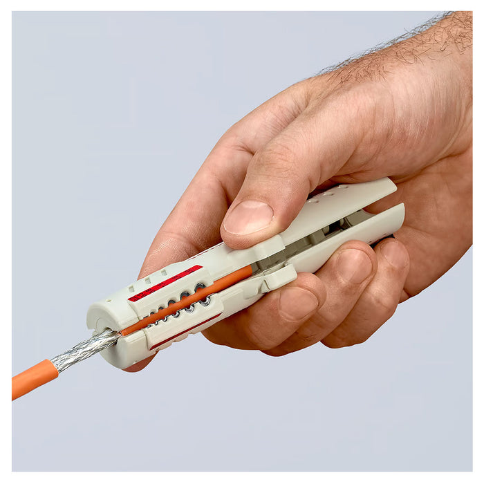 Dụng cụ tuốt dây cáp mạng KNIPEX 16 65 125 SB khả năng tuốt từ 0.2 - 4mm²