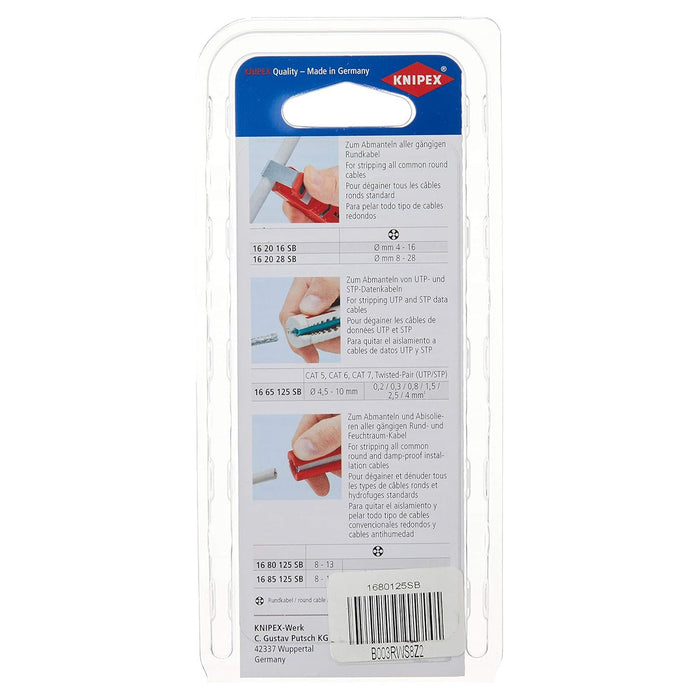 Dụng cụ tuốt dây KNIPEX 16 80 125 SB khả năng tuốt từ Ø8.0 - 13mm
