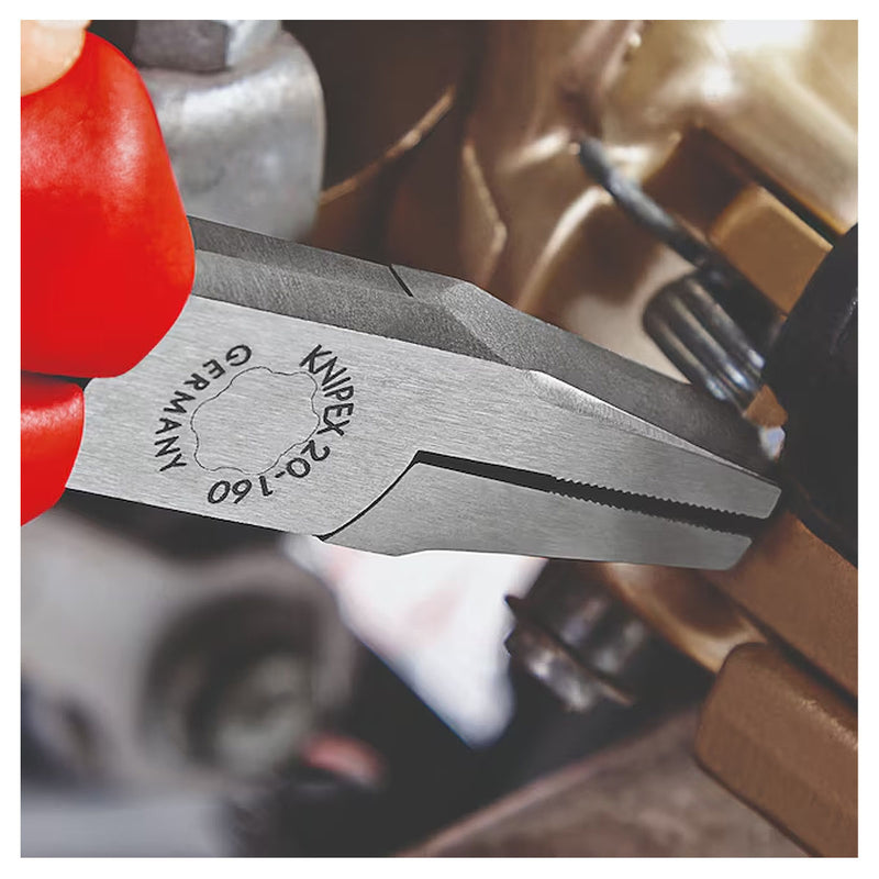 Kìm mũi phẳng KNIPEX chiều dài từ 125mm - 180mm, mạ đen nhám tay cầm bọc nhựa kháng dầu mở