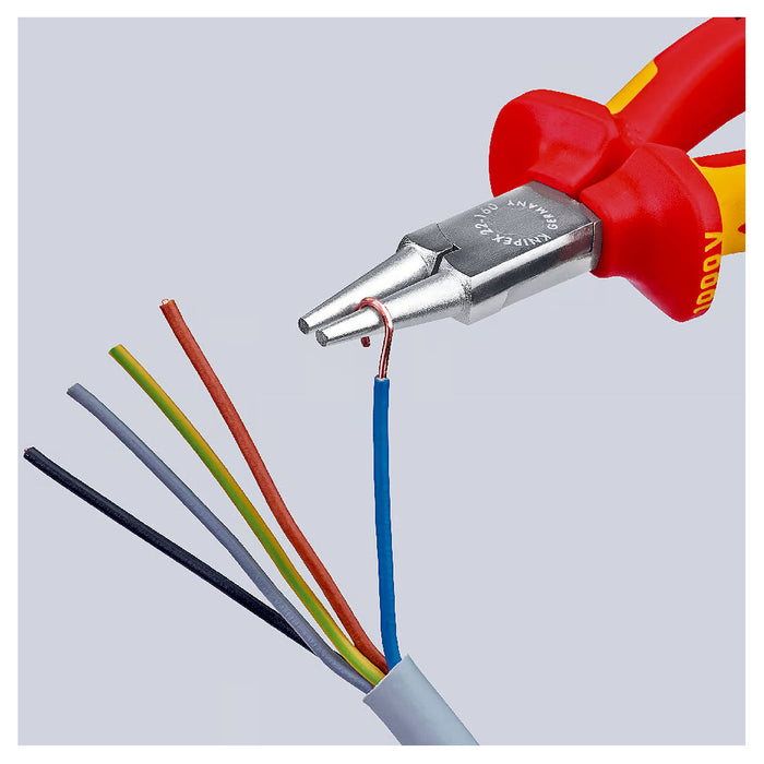 Kìm kẹp, uốn vật liệu tròn nhỏ KNIPEX 22 06 160 cách điện 1000V, chiều dài 160mm, mạ chrome