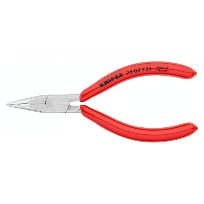 Kìm nhọn KNIPEX 25 03 125 chiều dài 125mm, mạ chrome tay cầm bọc nhựa kháng dầu mở