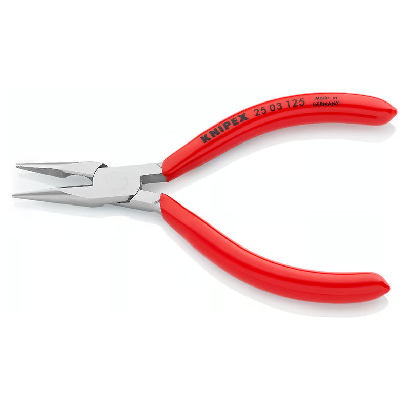 Kìm nhọn KNIPEX 25 03 125 chiều dài 125mm, mạ chrome tay cầm bọc nhựa kháng dầu mở