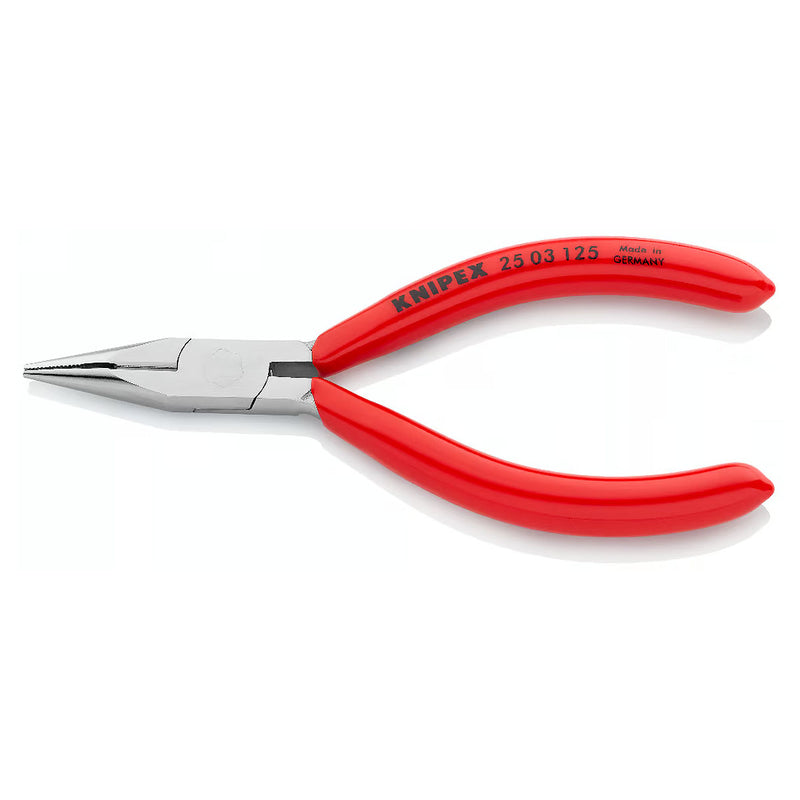 Kìm nhọn KNIPEX 25 03 125 chiều dài 125mm, mạ chrome tay cầm bọc nhựa kháng dầu mở