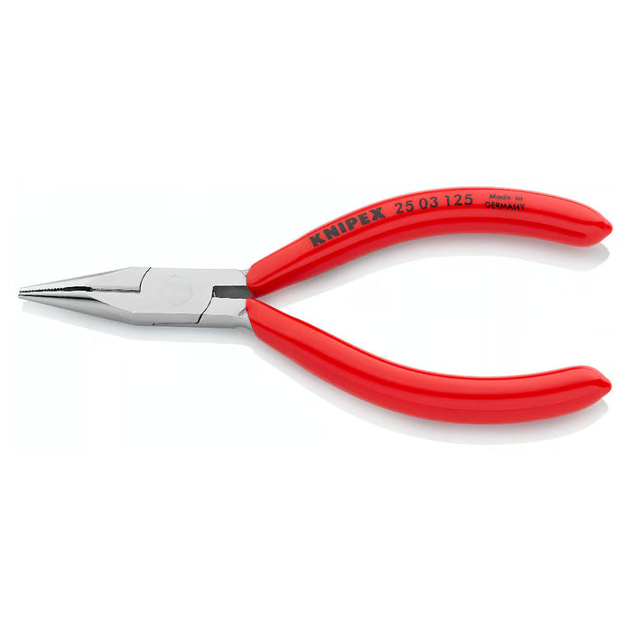Kìm nhọn KNIPEX 25 03 125 chiều dài 125mm, mạ chrome tay cầm bọc nhựa kháng dầu mở