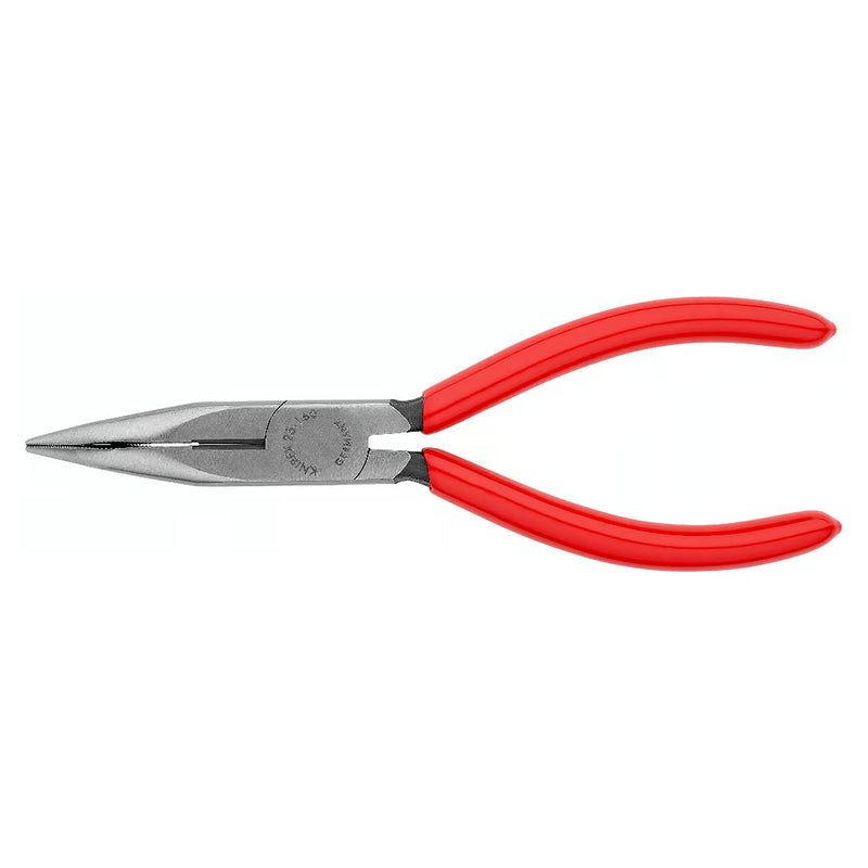 Kìm nhọn mũi cong KNIPEX 25 21 160 chiều dài 160mm, mạ đen nhám tay cầm bọc nhựa kháng dầu mở