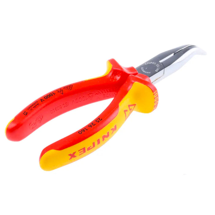 Kìm nhọn mũi cong KNIPEX 25 26 160 cách điện 1000V, chiều dài 160mm, mạ chrome