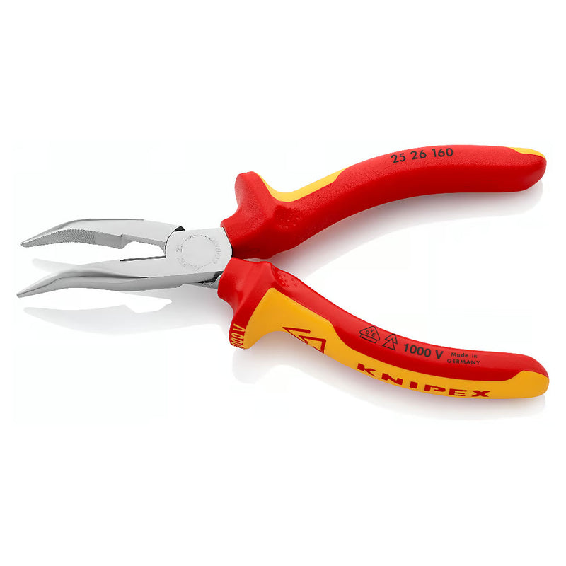 Kìm nhọn mũi cong KNIPEX 25 26 160 cách điện 1000V, chiều dài 160mm, mạ chrome