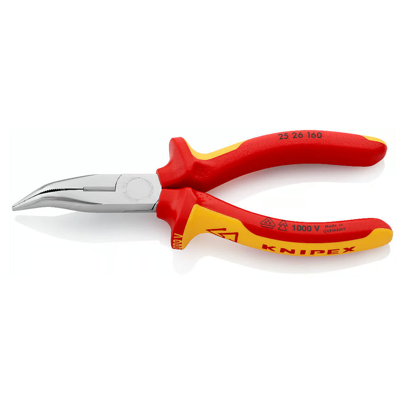 Kìm nhọn mũi cong KNIPEX 25 26 160 cách điện 1000V, chiều dài 160mm, mạ chrome