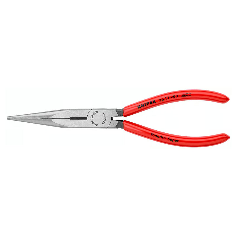Kìm nhọn KNIPEX 26 11 200 chiều dài 200mm, mạ đen nhám tay cầm bọc nhựa kháng dầu mở