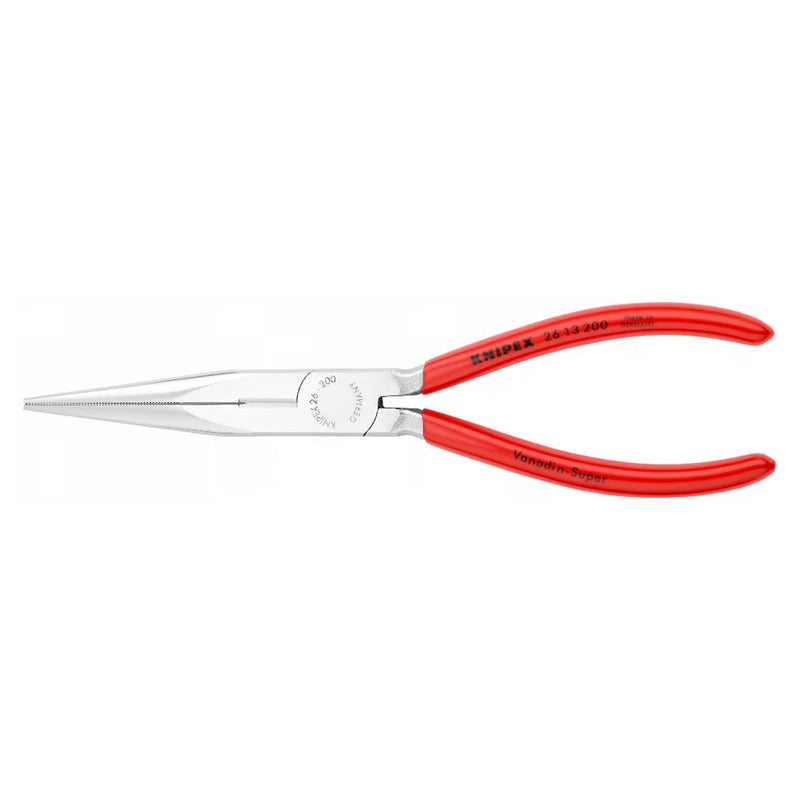 Kìm nhọn KNIPEX 26 13 200 chiều dài 200mm, mạ chrome tay cầm bọc nhựa kháng dầu mở