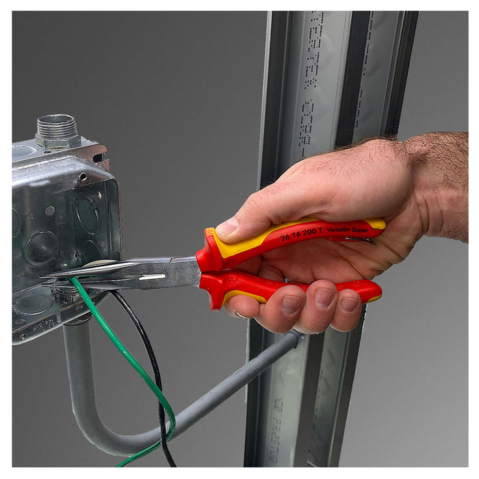 Kìm nhọn KNIPEX cách điện 1000V, chiều dài 200mm, mạ chrome