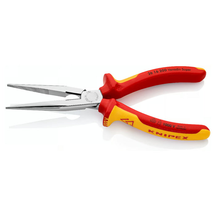 Kìm nhọn KNIPEX cách điện 1000V, chiều dài 200mm, mạ chrome