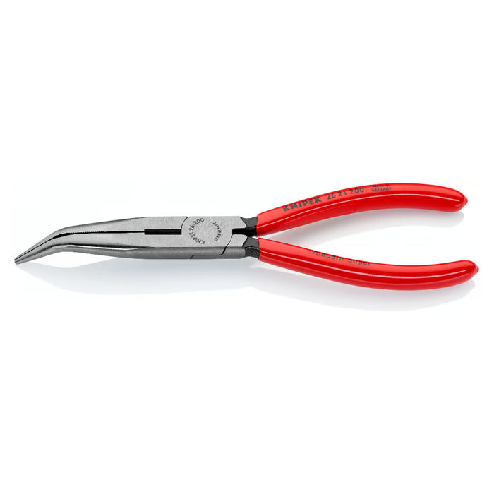 Kìm nhọn mũi cong KNIPEX 26 21 200 chiều dài 200mm, mạ đen nhám tay cầm bọc nhựa kháng dầu mở