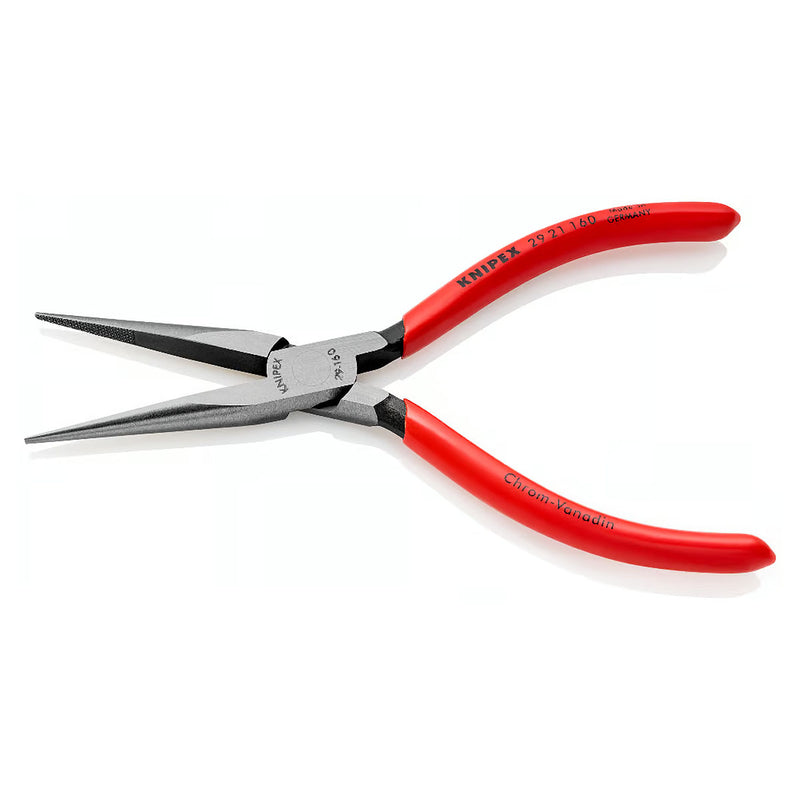 Kìm mũi siêu nhọn chuyên dùng trong điện tử và viễn thông KNIPEX 29 21 160 chiều dài 160mm, mạ đen tay cầm bọc nhựa kháng dầu mở