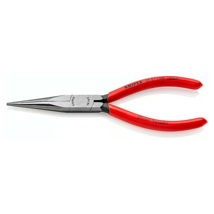 Kìm mũi siêu nhọn chuyên dùng trong điện tử và viễn thông KNIPEX 29 21 160 chiều dài 160mm, mạ đen tay cầm bọc nhựa kháng dầu mở