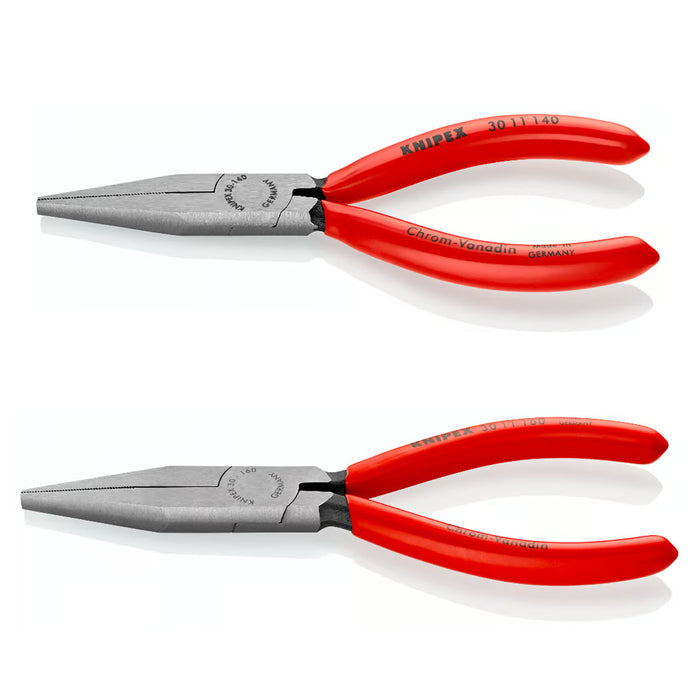 Kìm kẹp mũi nhọn, hàm phẳng KNIPEX chiều dài từ 140mm - 160mm, mạ đen nhám tay cầm bọc nhựa kháng dầu mở