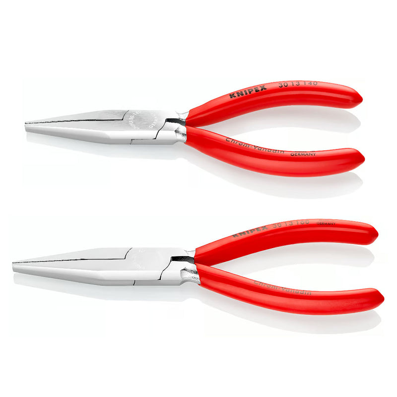 Kìm kẹp mũi nhọn, hàm phẳng KNIPEX chiều dài từ 140mm - 160mm, mạ chrome tay cầm bọc nhựa kháng dầu mở