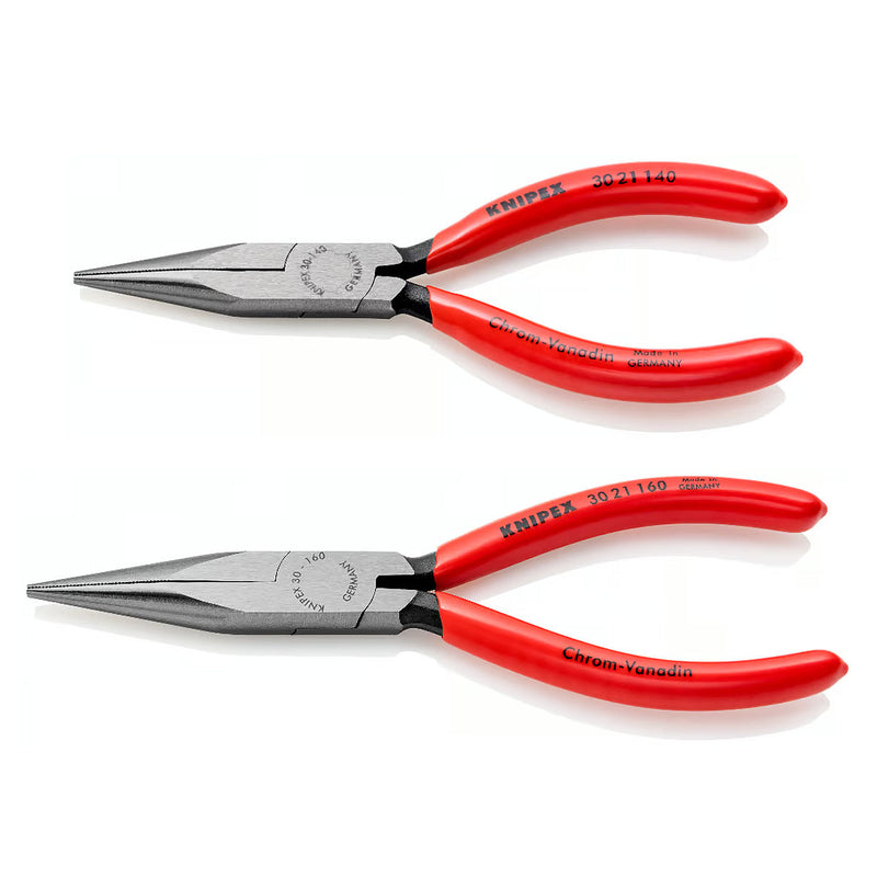 Kìm kẹp mũi nhọn, hàm bán nguyệt KNIPEX chiều dài từ 140mm - 160mm, mạ đen nhám tay cầm bọc nhựa kháng dầu mở