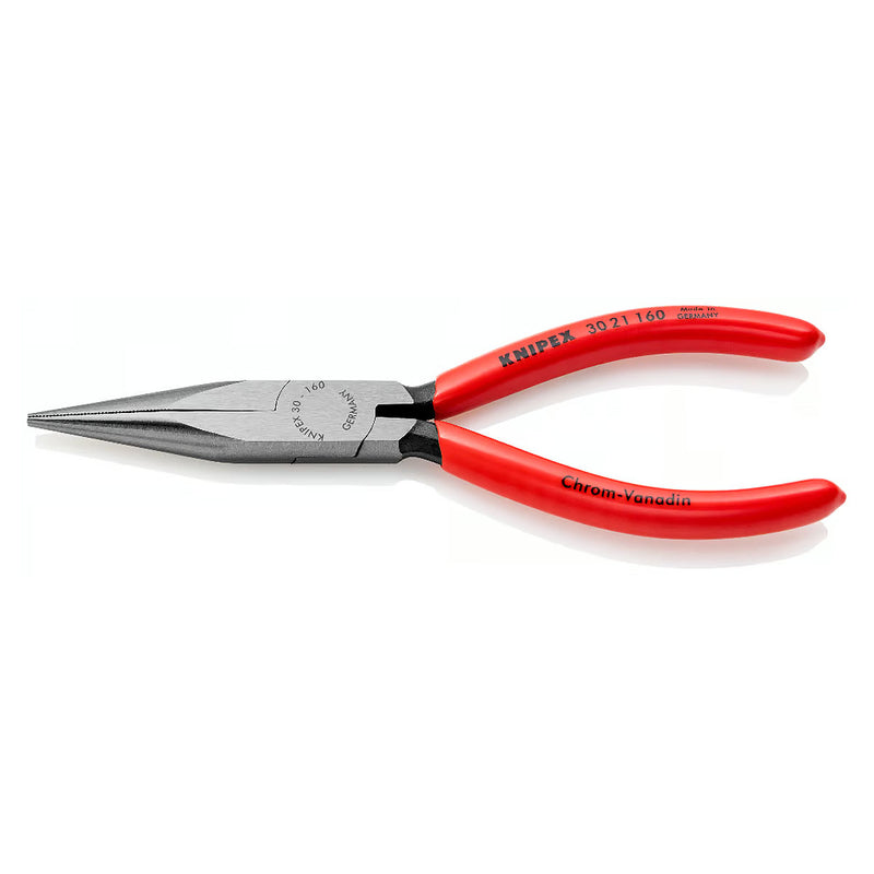 Kìm kẹp mũi nhọn, hàm bán nguyệt KNIPEX chiều dài từ 140mm - 160mm, mạ đen nhám tay cầm bọc nhựa kháng dầu mở