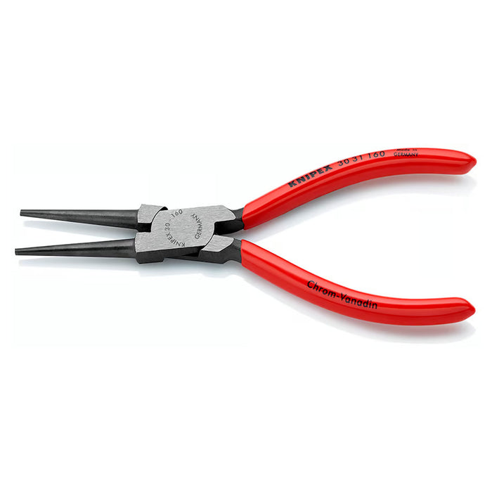 Kìm kẹp mũi nhọn, hàm tròn KNIPEX 30 31 160 chiều dài 160mm, mạ đen nhám tay cầm bọc nhựa kháng dầu mở
