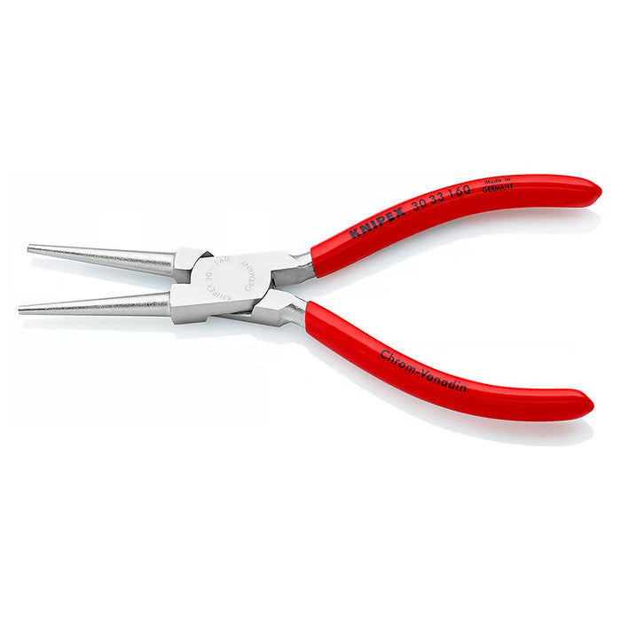 Kìm kẹp mũi nhọn, hàm tròn KNIPEX 30 33 160 chiều dài 160mm, mạ chrome tay cầm bọc nhựa kháng dầu mở