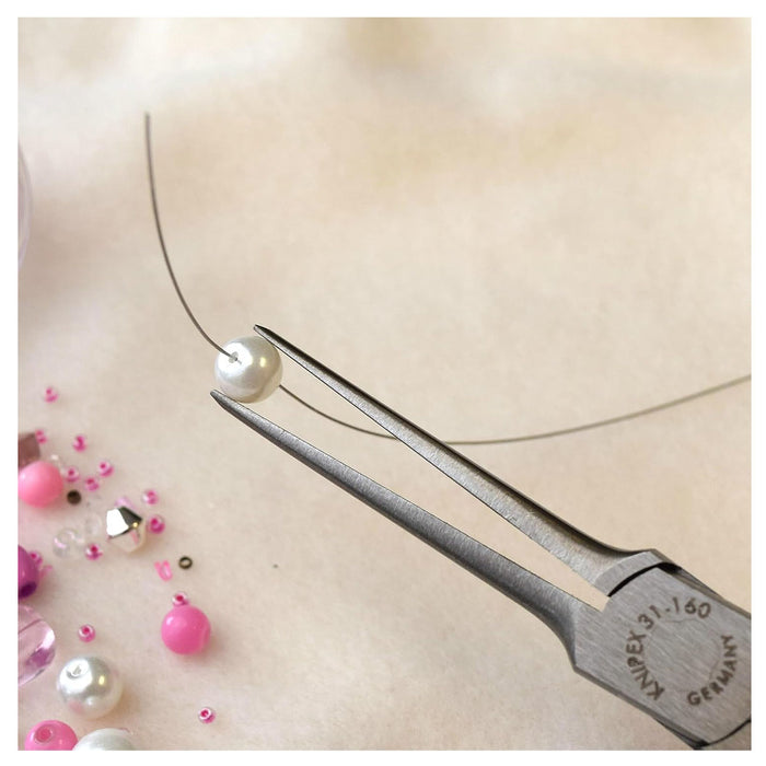 Kìm kẹp mũi kim KNIPEX 31 11 160 chiều dài 160mm, mạ đen nhám tay cầm bọc nhựa kháng dầu mở