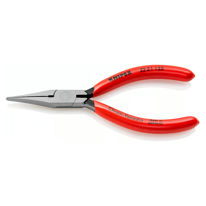 Kìm mũi nhọn điều chỉnh rơ le KNIPEX chiều dài 135mm, mạ đen nhám tay cầm bọc nhựa kháng dầu mở