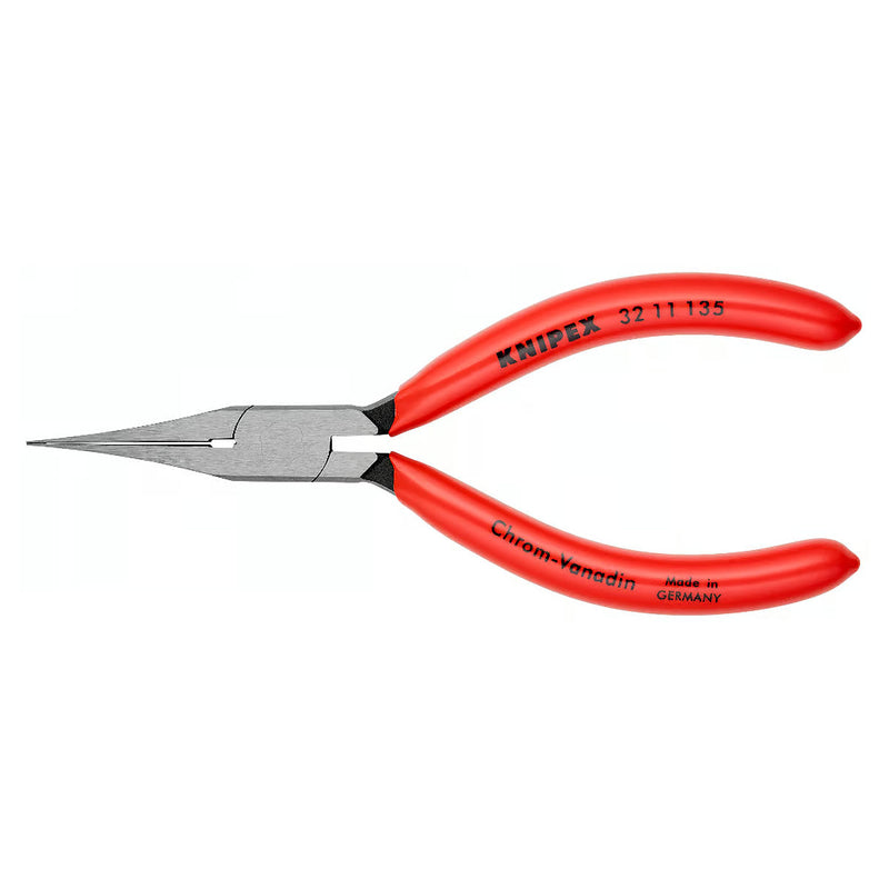 Kìm mũi nhọn điều chỉnh rơ le KNIPEX chiều dài 135mm, mạ đen nhám tay cầm bọc nhựa kháng dầu mở