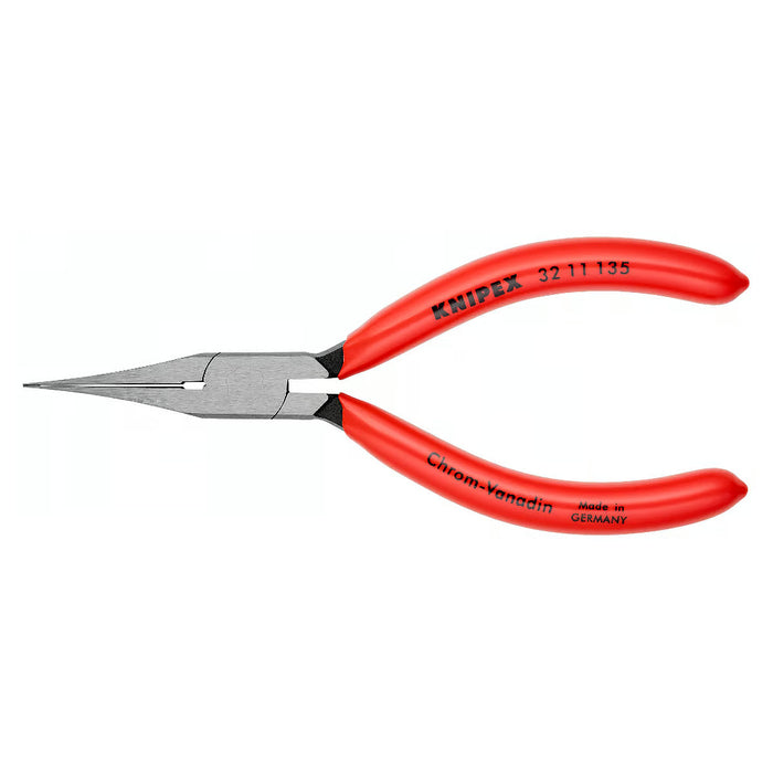 Kìm mũi nhọn điều chỉnh rơ le KNIPEX chiều dài 135mm, mạ đen nhám tay cầm bọc nhựa kháng dầu mở