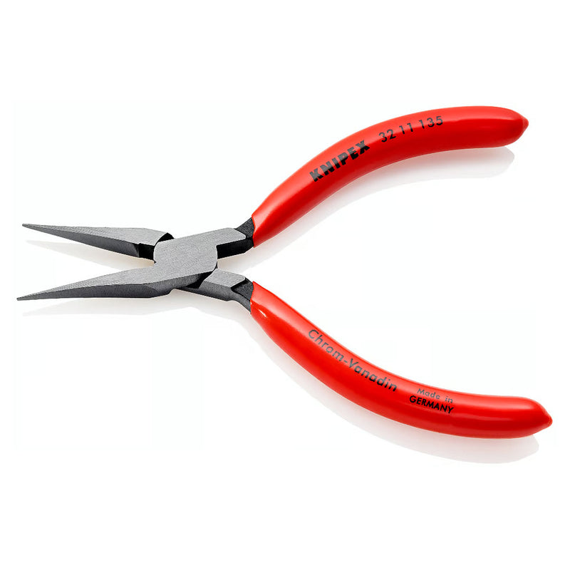 Kìm mũi nhọn điều chỉnh rơ le KNIPEX chiều dài 135mm, mạ đen nhám tay cầm bọc nhựa kháng dầu mở