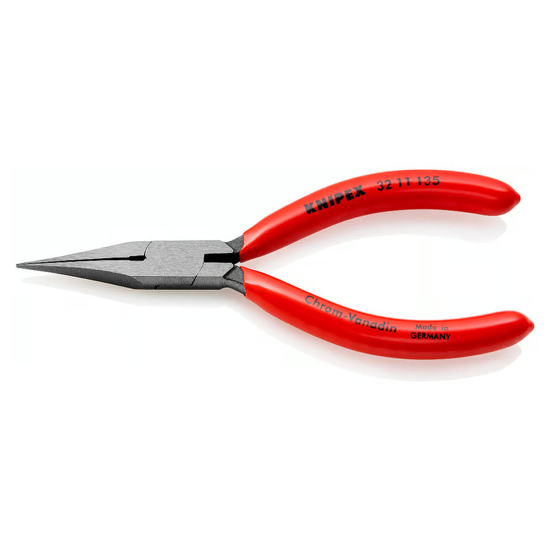 Kìm mũi nhọn điều chỉnh rơ le KNIPEX chiều dài 135mm, mạ đen nhám tay cầm bọc nhựa kháng dầu mở