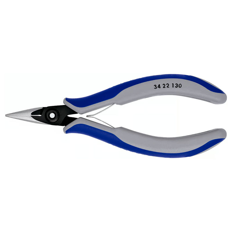 Kìm kẹp linh kiện điện tử, hàm kẹp bán nguyệt trơn KNIPEX 34 22 130 chiều dài 135mm