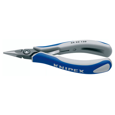 Kìm kẹp linh kiện điện tử, hàm kẹp bán nguyệt trơn KNIPEX 34 22 130 chiều dài 135mm