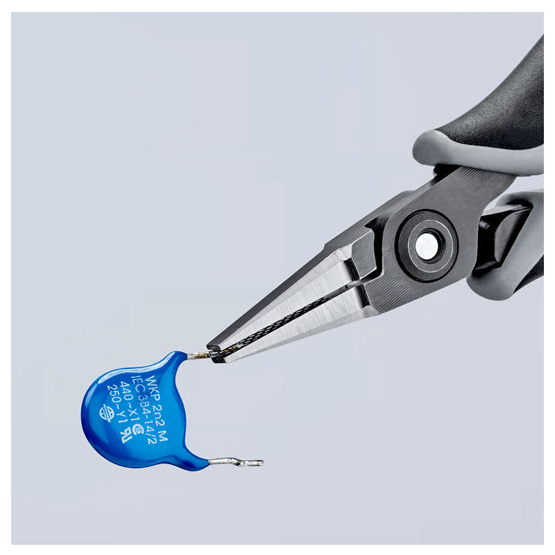 Kìm kẹp linh kiện điện tử chống tĩnh điện, hàm kẹp phẳng có vân chéo KNIPEX 34 42 130 ESD chiều dài 130mm