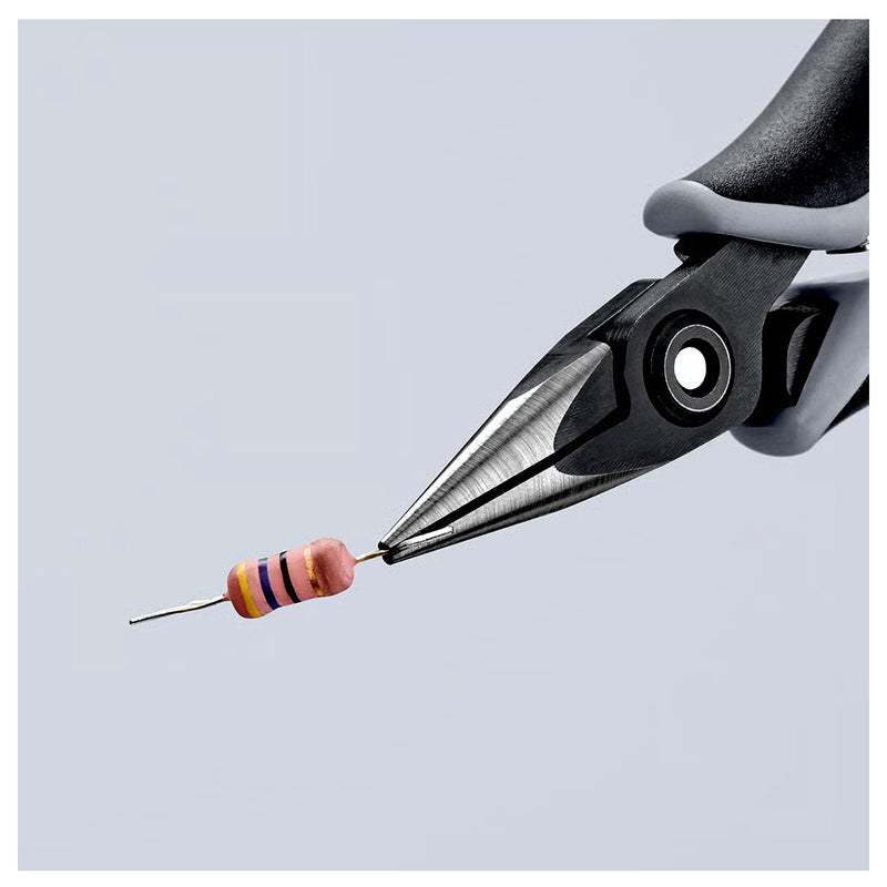 Kìm kẹp linh kiện điện tử chống tĩnh điện, hàm kẹp bán nguyệt có vân chéo KNIPEX 34 52 130 ESD chiều dài 130mm