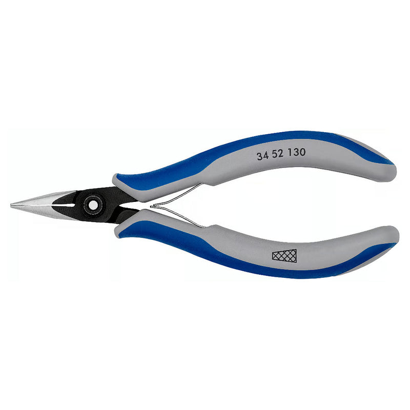 Kìm kẹp linh kiện điện tử, hàm kẹp bán nguyệt có vân chéo KNIPEX 34 52 130 chiều dài 130mm