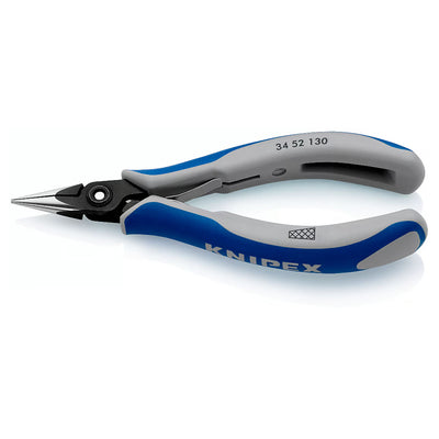 Kìm kẹp linh kiện điện tử, hàm kẹp bán nguyệt có vân chéo KNIPEX 34 52 130 chiều dài 130mm