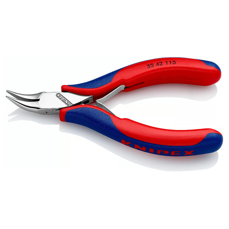 Kìm kẹp linh kiện điện tử, hàm kẹp trơn cong 45° KNIPEX 35 42 115 chiều dài 115mm