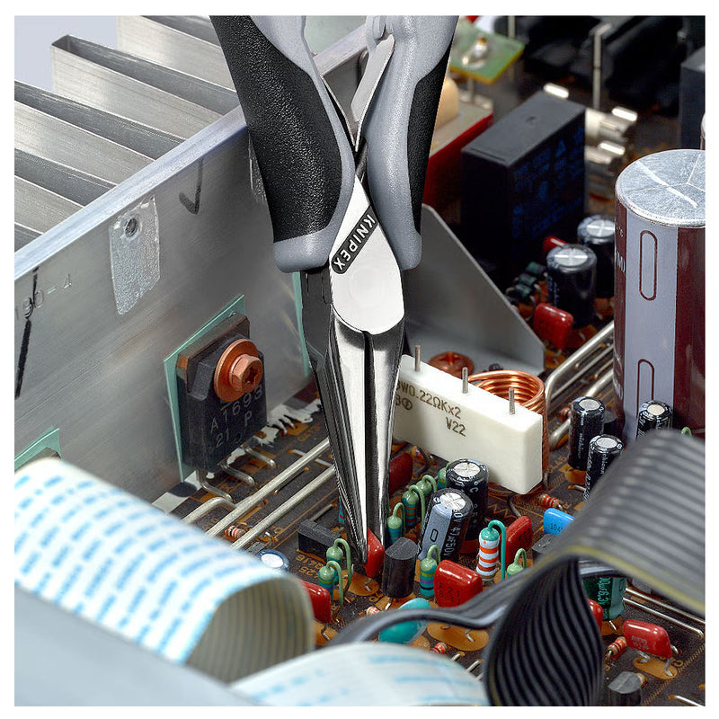 Kìm kẹp linh kiện điện tử chống tĩnh điện, hàm kẹp phẳng trơn KNIPEX 35 52 145 ESD chiều dài 145mm