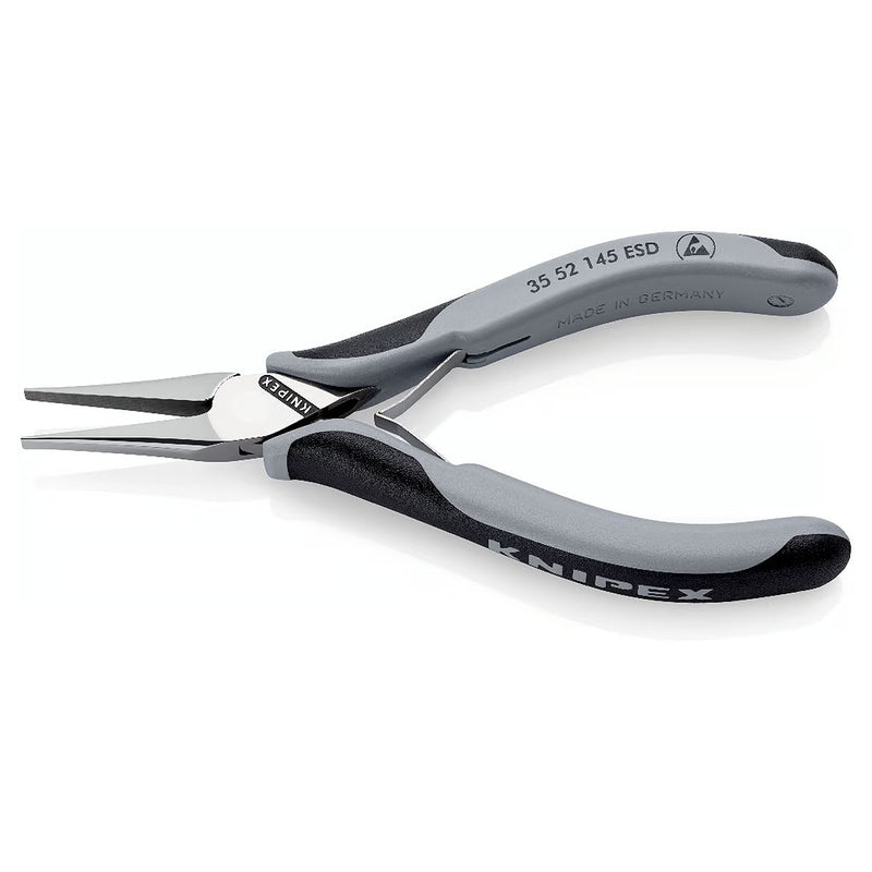 Kìm kẹp linh kiện điện tử chống tĩnh điện, hàm kẹp phẳng trơn KNIPEX 35 52 145 ESD chiều dài 145mm
