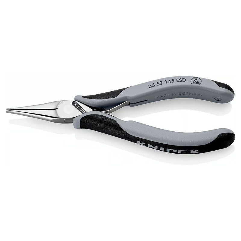 Kìm kẹp linh kiện điện tử chống tĩnh điện, hàm kẹp phẳng trơn KNIPEX 35 52 145 ESD chiều dài 145mm