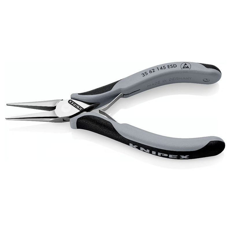 Kìm kẹp linh kiện điện tử chống tĩnh điện, hàm kẹp bán nguyệt trơn KNIPEX 35 62 145 ESD chiều dài 145mm