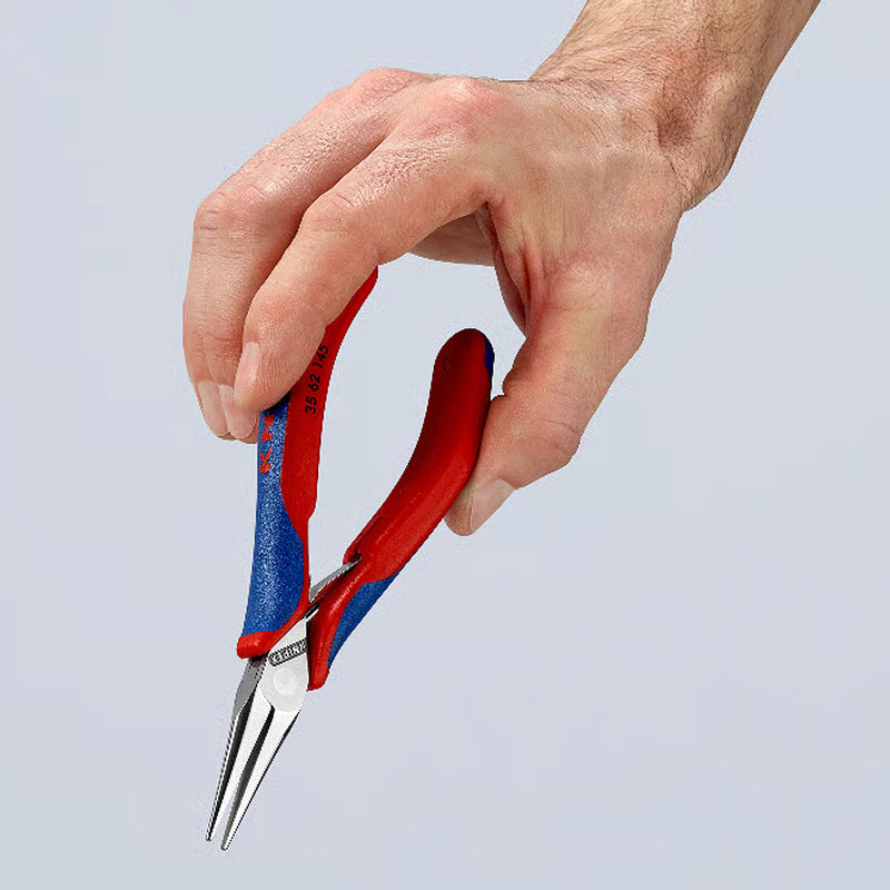 Kìm kẹp linh kiện điện tử, hàm kẹp bán nguyệt trơn KNIPEX 35 62 145 chiều dài 145mm
