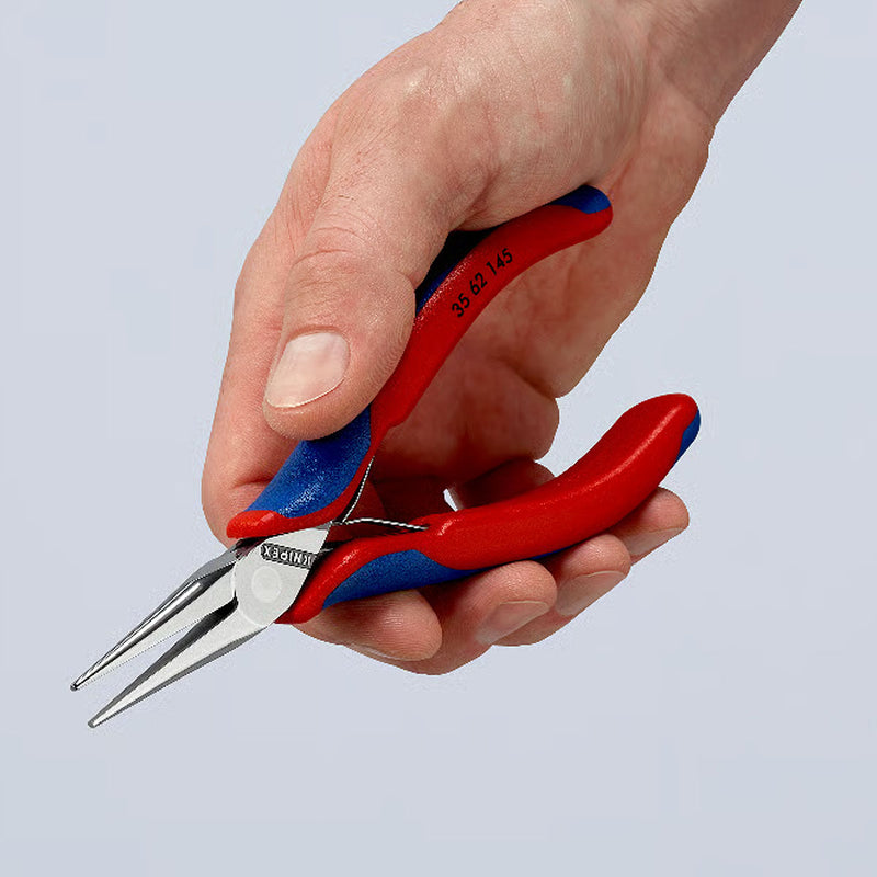 Kìm kẹp linh kiện điện tử, hàm kẹp bán nguyệt trơn KNIPEX 35 62 145 chiều dài 145mm